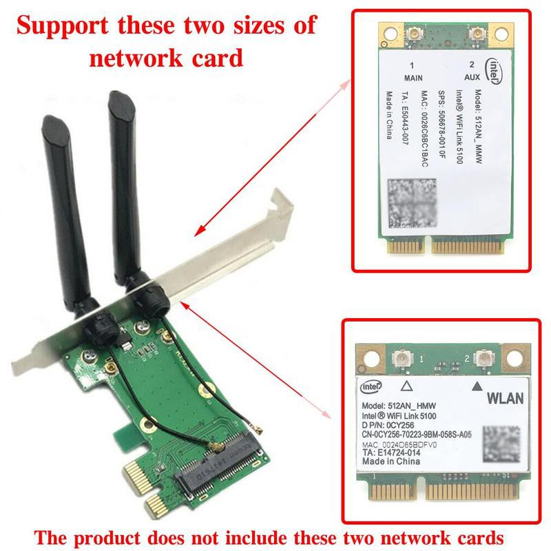การ์ดเครือข่าย Wifi ไร้สาย Mini PCIE ถึง PCI-E 1X เสาอากาศเดสก์ท็อป B2V4 ปรับให้เข้ากับ + 2 C0Y7