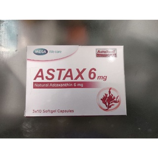 Astax 6 mg. mega บรรจุ 30 เม็ด