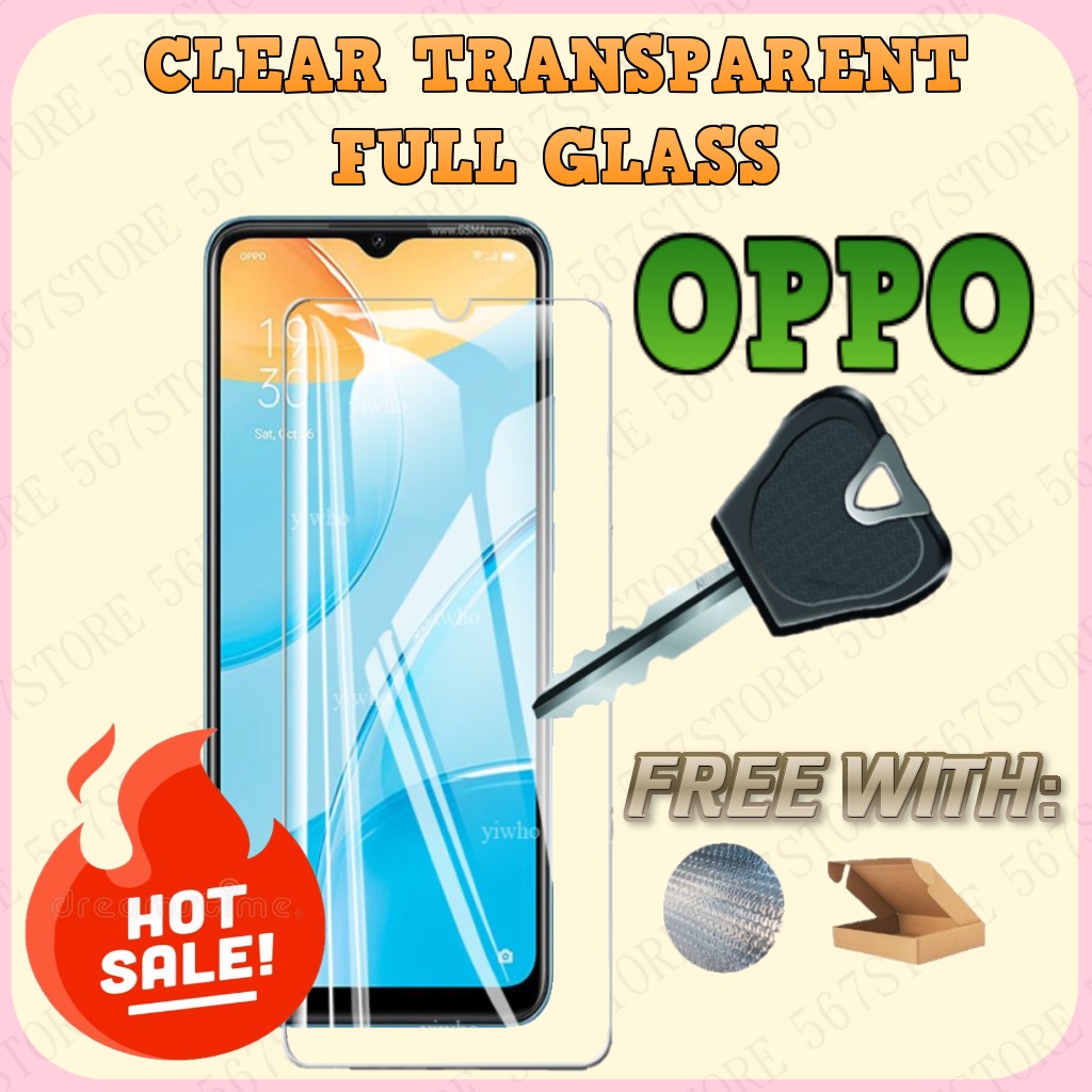 Oppo A77 A15 A16 A3S A5S F9 A12 A12E A37 A5 A9 Reno 6 6z 5 5f HD Clear โปร่งใส Tinted กระจกนิรภัย FU