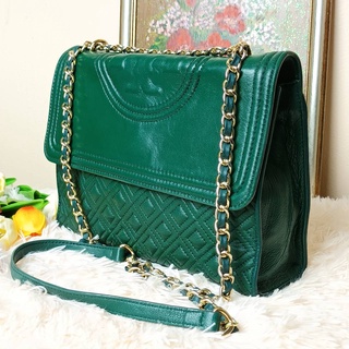 กระเป๋าแบรนด์เนม มือสอง ของแท้ สภาพดี Tory burch Fleming ขนาด10.5"x8"x3"สะพายcrossbody และ คล้องไหล่