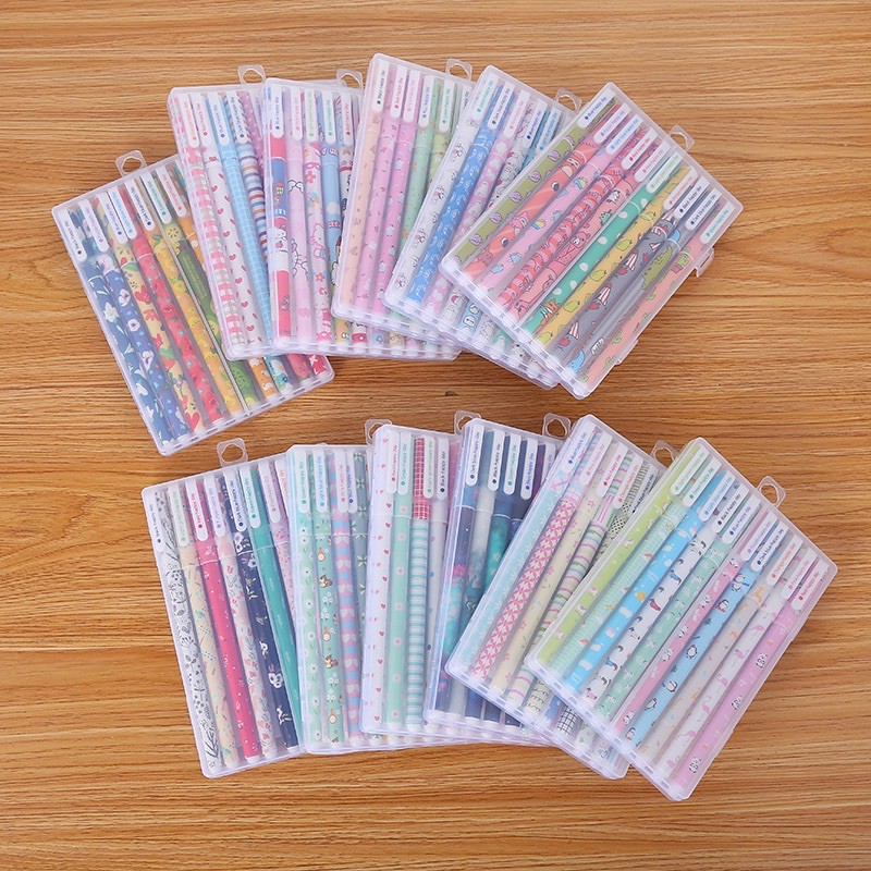 [10สีจัดเต็ม] ปากกาสี 10 แท่ง พร้อมกล่อง เครื่องเขียน ปากกาน่ารัก ปากกาเจล ปากกา จดบันทึก สมุด หนังสือ