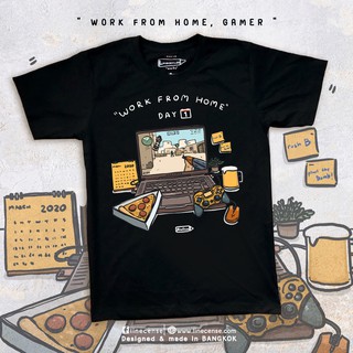 Work from home “Game edition" Black Ver. เสื้อยืด สีดำ ลายเกมส์ premium cotton comp 100