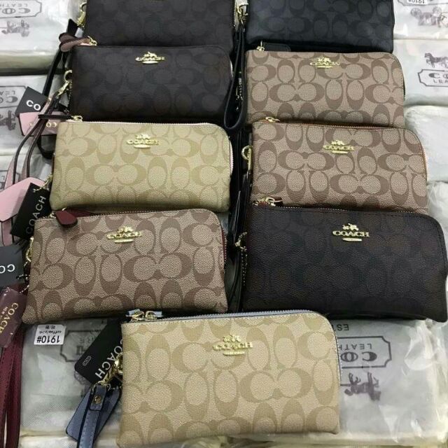 coach 2zip 
(คล้องมือ+สะพาย )แบบสะพายข้าง 
กระเป๋าคล้องมือ+สะพาย แบบ 2 ซิป