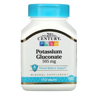 Potassium Gluconate 595 mg (110 Tablets) - 21st Century โพแทสเซียม