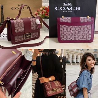 COACH ALIE SHOULDER BAG IN SIGNATURE JACQUARD WITH SNAKESKIN DETAIL ((4615))