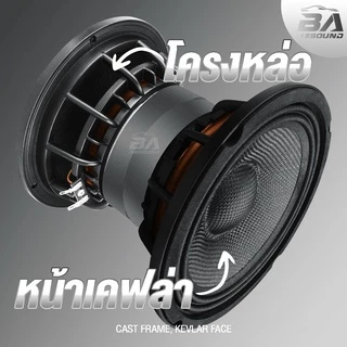 BA SOUND ลำโพงเคฟล่า 6.5นิ้ว 350W 4OHM มี 2สีให้เลือก ลำโพงโครงหล่อ 6.5นิ้ว ลำโพงมิดโล 6.5นิ้ว ลำโพงเสียงกลาง 6.5นิ้ว