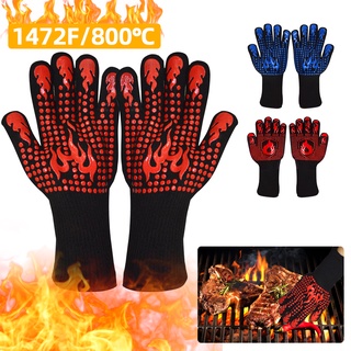 1Pcs High Temperature Resistance 800 Degrees Cut Resistant Fireproof Oven Insulated Heat Resistant Thick Silicone Gloves