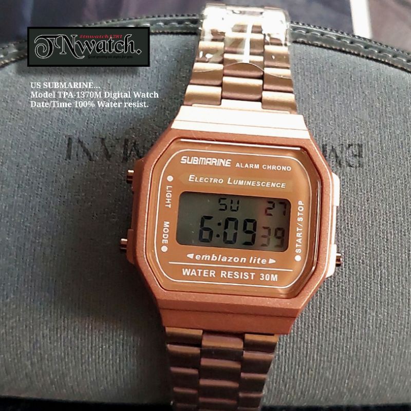 นาฬิกาข้อมือผู้หญิง us submarine รุ่น TPA-1370M นาฬิการะบบดิจิตอล ผู้ชายข้อมือเล็กใส่ได้ แสดงวันที่/