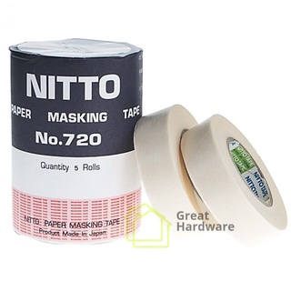 นิตโต้ NITTO TAPE NO.720 1แถว(5ม้วน) กระดาษลอกเลขรถ รถยนต์ กระดาษกาวขูดเลขตัวถัง เทป กระดาษกาว เทปพ่นสี เทปย่น นิตโต้เทป