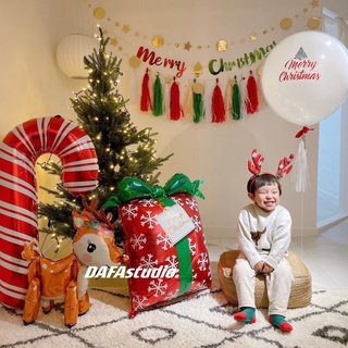 Hera ลูกโป่งฟอยล์อลูมิเนียม ลาย Merry Christmas สําหรับตกแต่งปาร์ตี้คริสต์มาส