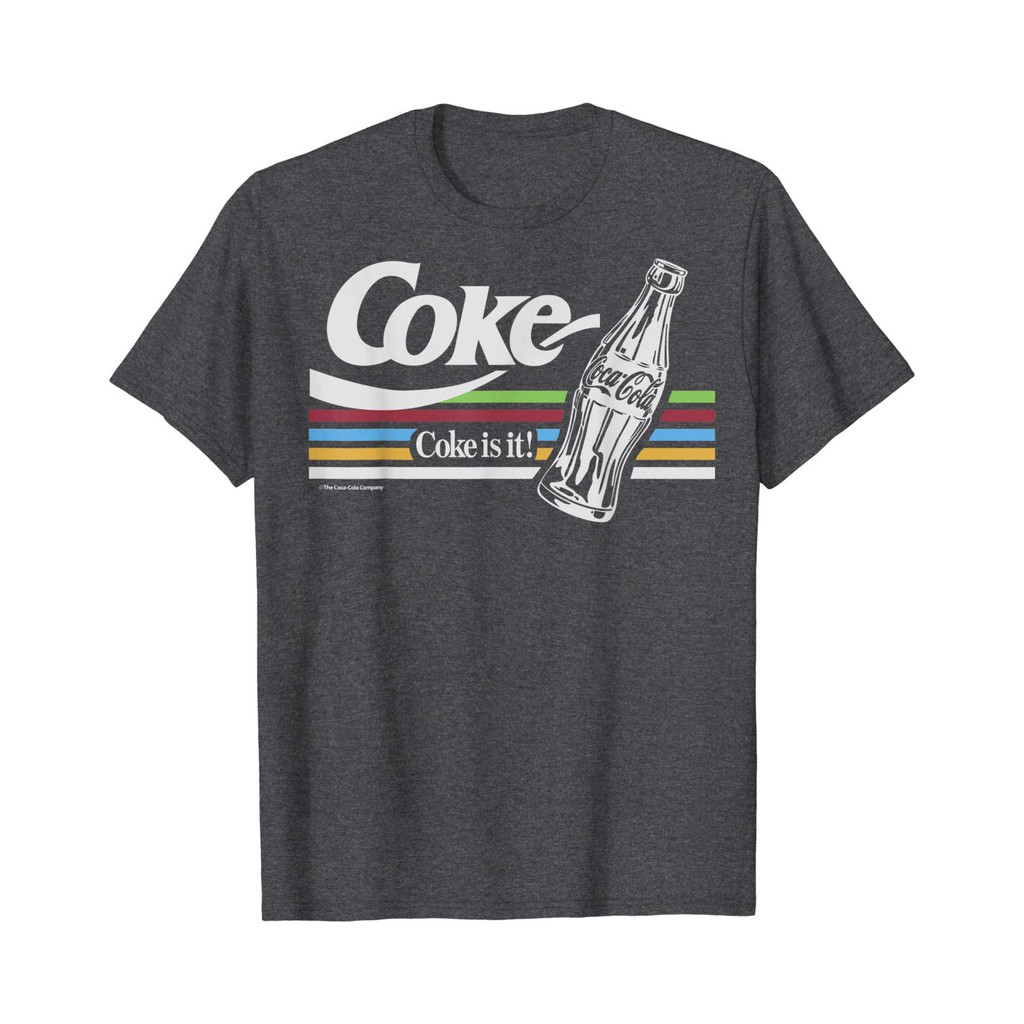 Coca Cola เสื้อยืดลายกราฟฟิกสีรุ้ง