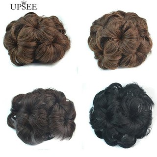 * เส้นผม Curly สังเคราะห์ผม Bun ปกคลุม Hairpiece Clip วิกผม Scrunchie ผม