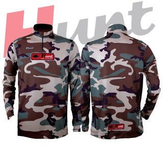 เสื้อตกปลาแขนยาวคอตั้ง New Collection  Camo Brown