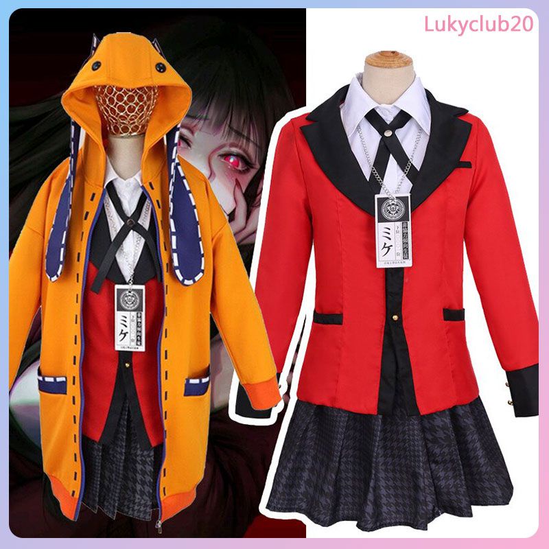 【มาใหม่】เสื้อโค้ท มีฮู้ด ลาย Kakegurui Gambler Rune Runa Yomozuki สําหรับแต่งคอสเพลย์