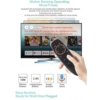 G10S รีโมท Air Mouse (มี Gyro) เมาส์ไร้สาย 2.4G Wireless Air Mouse + Voice Search