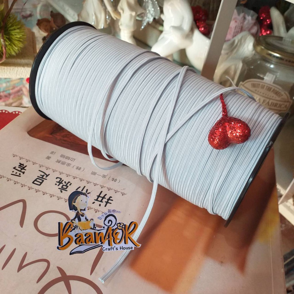 3mm ยางยืด เส้นแบน เส้นเล็กมาก ยางยืดเอนกประสงค์ ขนาด 3 มิล x ความยาวตัดแบ่งจากม้วน สินค้าพร้อมส่งจากไทย