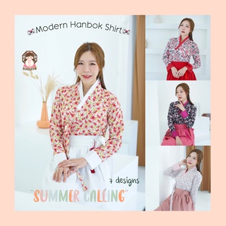 ใส่โค้ด1IB57ลด80 [Boraunnii] ❌เฉพาะเสื้อ❌ ฮันบกประยุกต์ เสื้อเชิ้ตลายดอก summer calling