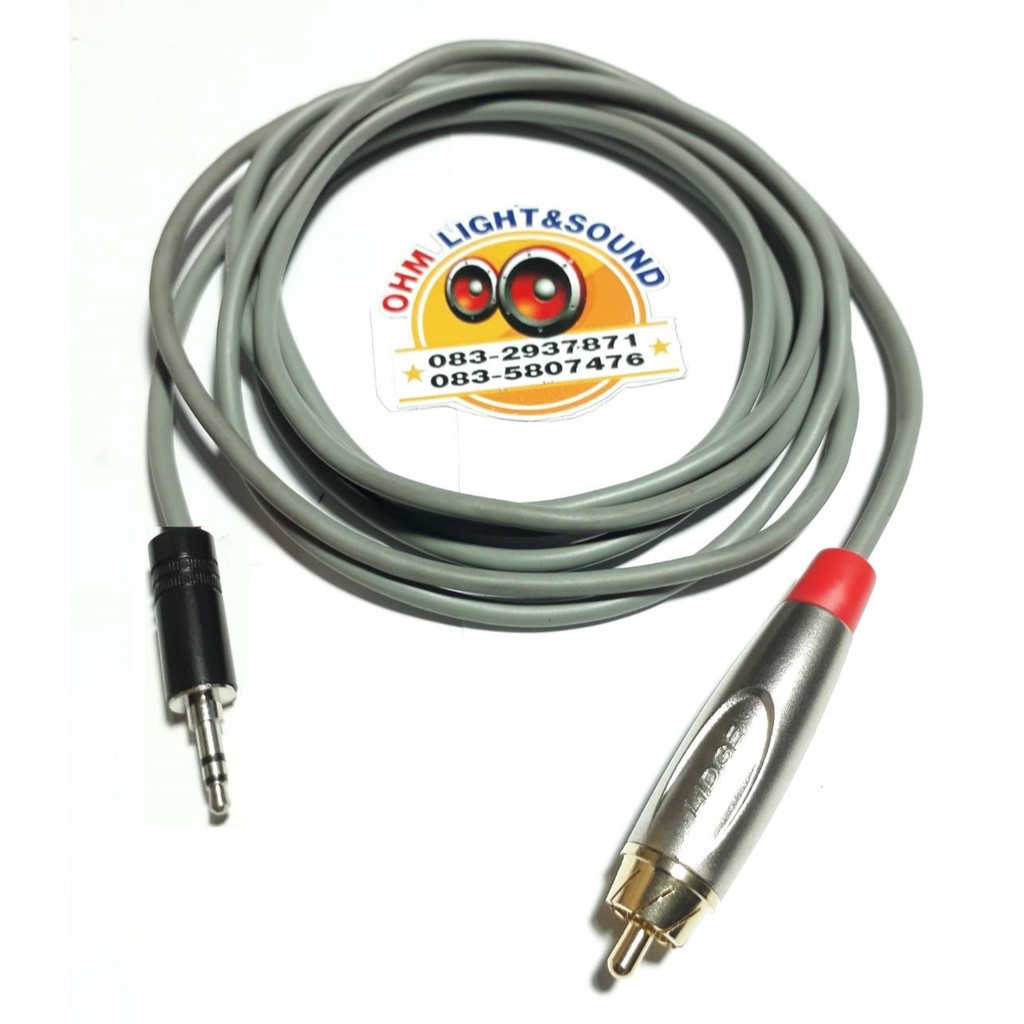 สายสัญญาณ เครื่องเสียง 3 mm 3.5 to RCA ยี่ห้อLIDGE สายภาพ เครื่องดนตรี แจ็ค กีต้าร์ สายไมค์ เสียง ต่