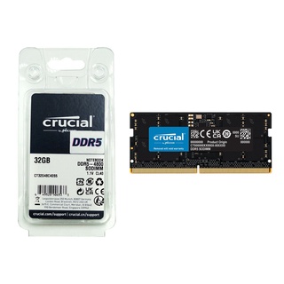 Crucial 1x32GB DDR5 4800MHz CL40 1.1V 262pin SO-DIMM Laptop Memory, CT32G48C40S5