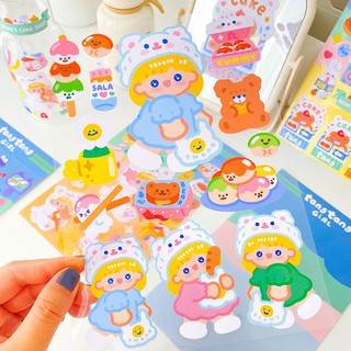 (พร้อมส่ง) สติกเกอร์ Bentoy รุ่น TangTang Girl มี 4 แบบ ชิ้นใหญ่ จุใจ สติ๊กเกอร์ Sticker สุดน่ารัก