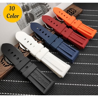 22mm 24mm 26mm Silicone Rubber Watchband Colorful Rubber Wrist Bracelet Strap Black Blue Red Orange Grey Purple Watch Band