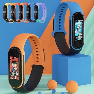 สายรัดข้อมือซิลิโคน สองสี สําหรับ Xiaomi Mi Band 3 4 5 6 7 Xiaomi Mi Band 7