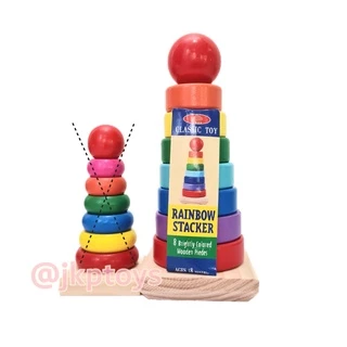 ❤️Todds & Kids Toys ของเล่นไม้เสริมพัฒนาการ วงเเหวนสวมหลัก (รุ่นใหญ่)