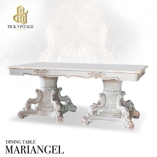 MARIANGEL DINING TABLE โต๊ะอาหารสไตล์หลุยส์ PEARLESCENT WHITE SERIES รุ่น มาเรียนเกล