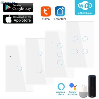 [ร้อน] Tuya WIFI สมาร์ทสวิตช์ไฟสัมผัสผนัง100-250โวลต์ชีวิตสมาร์ท/tuay APP การควบคุมระยะไกลทำงานร่วมกับ Google บ้าน Alexa [ในสต็อก]