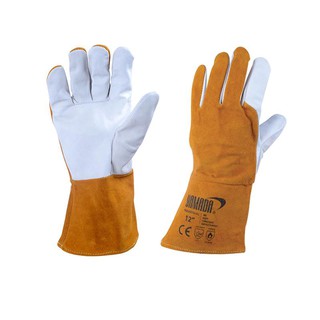 ถุงมือเชื่อมอาร์กอน 12 นิ้ว สีน้ำตาล YAMADA Argon Welding Gloves 12 inch Brown YAMADA