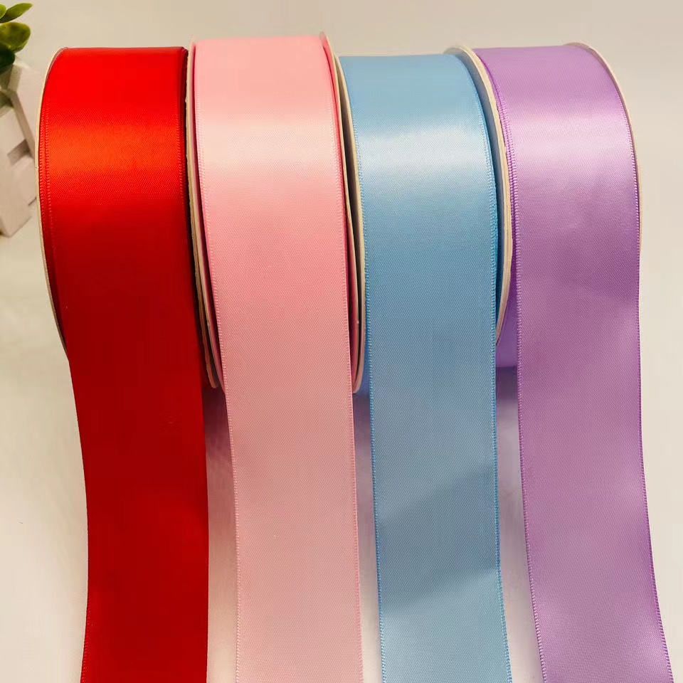 1inch/1.5 นิ ้ วกว ้ างซาตินริบบิ ้ น DIY หัตถกรรมผมโบว ์ Handmade วัสดุงานแต ่ งงานคริสต ์ มาสตกแต ่ งของขวัญห ่ อดอกไม ้ บรรจุเย ็ บผ ้ า DIY