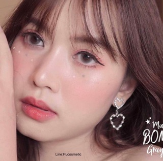 🍒Mini Bom Gray🍒(ธรรมชาติ)สายตาปกติ,-0.50,-0.75,-1.25,-3.00,-3.25,-4.75,-5.00,-5.50,-6.50(kitty kawaii)