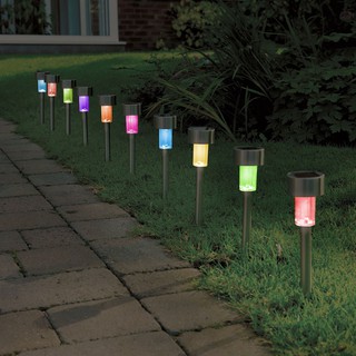 ไฟปักสนามหญ้า พลังงานแสงอาทิตย์ขนาด โซล่าเซลล์(โทนแสงสีเขียว/สีฟ้า/สีแดง/สีขาว)