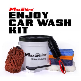 อุปกรณ์ล้างรถ Maxshine "Enjoy Car Wash" Bucket Kit อุปกรณ์ล้างรถ ล้างล้อ แปรง ถุงมือล้างรถ พร้อมถังล้างรถ