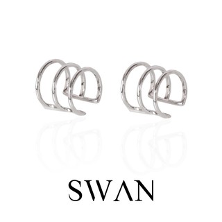 SWAN - Line Cuff ต่างหูเงินแท้ คล้องหู ไม่ต้องเจาะ ต่างหูเงินเกลี้ยง