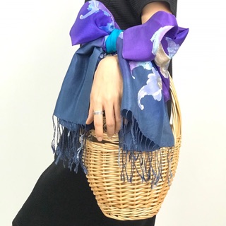 ผ้าพันคอไหมแท้บาติก 100%Silk scarf batik