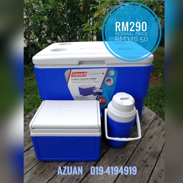 Coleman 36QT/34L Cooler Box & Cooler Jug Combo (สีน้ําเงิน)