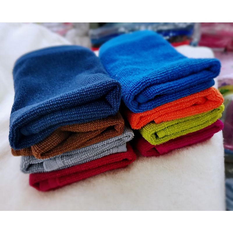 (12ผ)ผ้าขนหนูผืนเล็ก ผ้าโรงแรม สั่งทำพิเศษ1ปอนด์ ​สีพื้นเข้มขนาด 12x12 นิ้ว