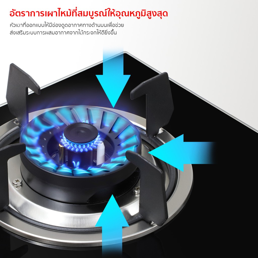 EVE เตาแก๊ส 2 หัวเตาแบบฝัง พร้อมเครื่องดูดควันติดผนัง DIESEL-90 PLUS + FURY 2B - รูปที่ 3