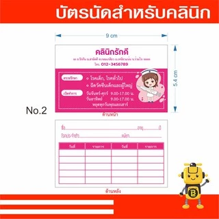 บัตรนัดสำหรับคลินิก สามารถเปลี่ยนชื่อ ที่อยู่ เบอร์โทรคลินิกได้