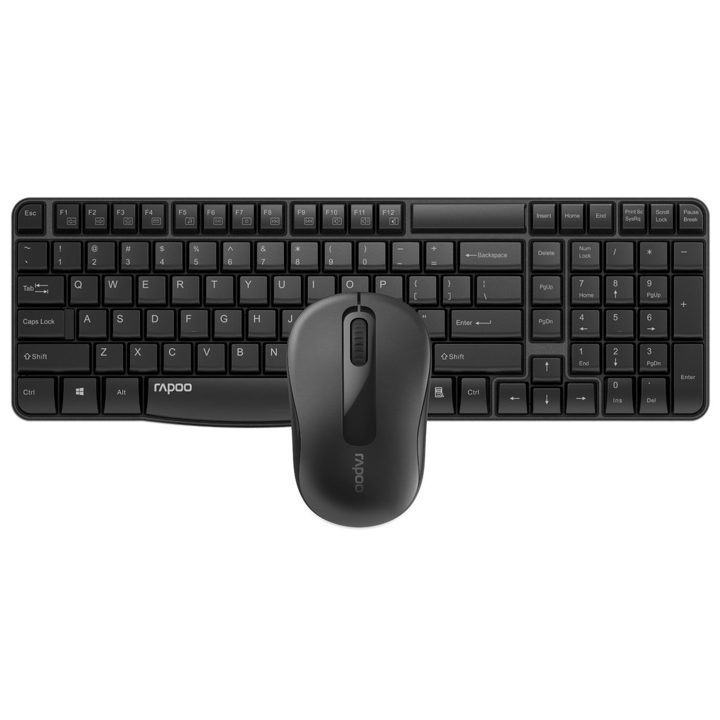KEYBOARD (คีย์บอร์ด)  Rapoo KB-X1800S-BK KEYBOARD+MOUSE Wireless