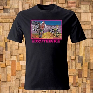 [S-5XL] เสื้อยืด พิมพ์ลายโลโก้ Excitebike Games สีดํา สไตล์คลาสสิก สําหรับผู้ชาย S-3 200671