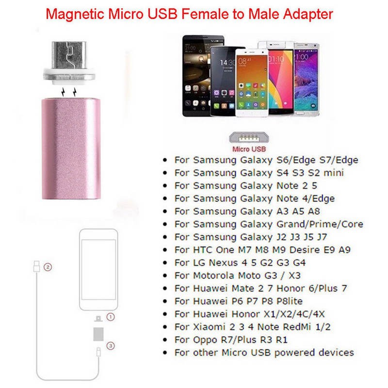 Suncen 2 in 1 Magnetic Micro USB Female to Type C Male อะแดปเตอร์แปลง ...
