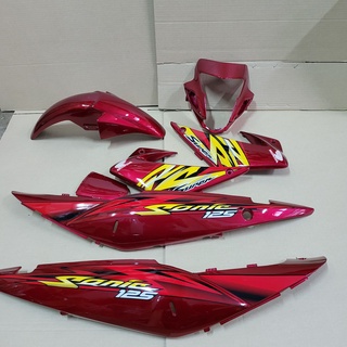 ชุดสี sonic new สีแดงแก้ว พร้อมติดลาย max 2004 ยกชุด7ชิ้น
