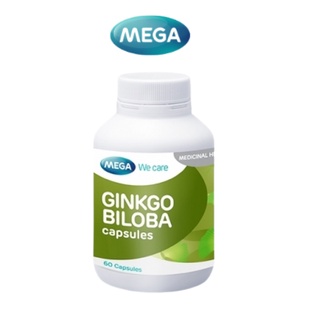 Mega We Care Ginkgo Biloba 60 เม็ด (1 กระปุก) เมก้า วี แคร์ สารสกัดจากใบแป๊ะก๊วย