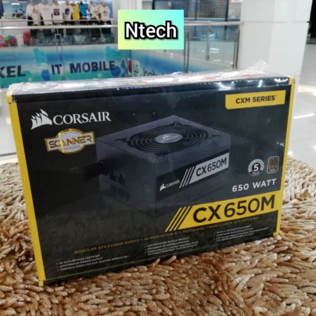 POWER SUPPLY   CX 650 M(อุปกรณ์จ่ายไฟ)ยี่ห้อ CORSAIR CX 650 M 650W.​ของใหม่มือ1