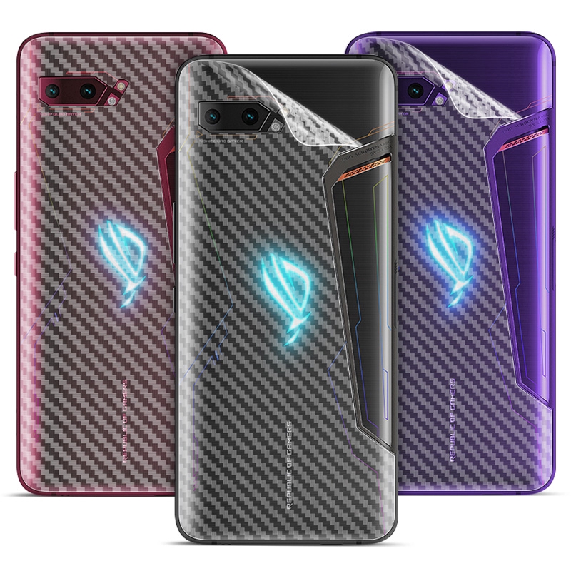 สติ๊กเกอร์กันรอยคาร์บอนไฟเบอร์ Asus Rog Phone 2 Asus Rog Phone2 ฟิล์มกันรอยด้านหลังแบบใส