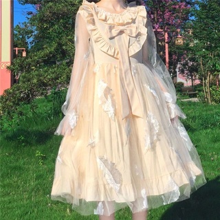 🎀ชุดโลลิต้า🎀Lolita ฤดูร้อนใหม่ ชุดนางฟ้าโลลิต้า ชุดโลลิต้าตาข่าย