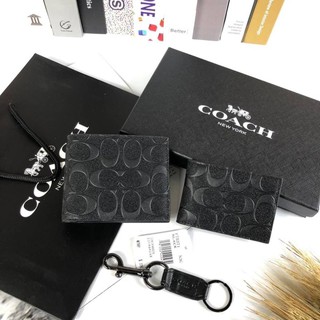แท้‼️ COACH Compact Id Wallet In Signature Leather Set
