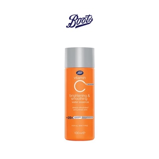 BOOTS VITAMIN C บู๊ทส์ วิตามิน ซี แอดวานซ์ ไบร์ทเทนนิ่ง แอนด์ สมูทติ้ง วอเตอร์ เอสเซนส์ 100 มล